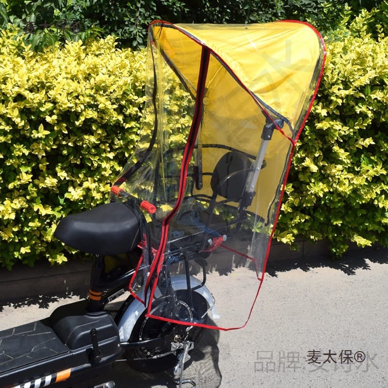 Front and Rear Child Seat for Bicycle Electric Bike Rain Canopy Transparent Windproof Cover Metabo