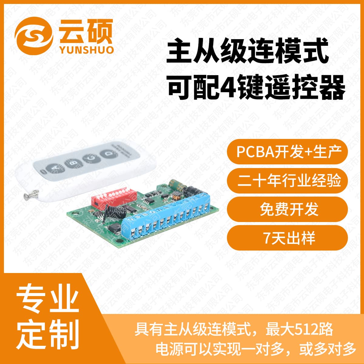 DMX512 Cascadable 3-Channel RGB LED Controller Board for Low-Voltage High-Power Applications