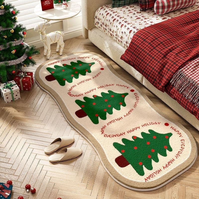 Cartoon Christmas Bedroom Decorative Carpet Imitation Cashmere Festive Atmosphere Floor Mat Amazon Hot Selling Carpet Dropshipping