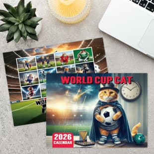 2026 World Cup Cat Calendar Wall Hanging Staple World Cup Merchandise
