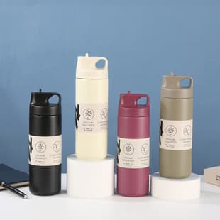 Cross-border Japanese-style 304 stainless steel thermos with suction spout, simple portable sports bottle, wholesale