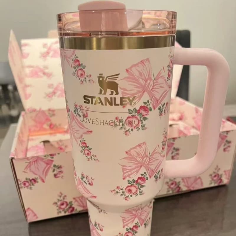 Stanley Cup Flower Series Insulated Mug Stanley Car Mug 304 Stainless Steel 40/20oz Insulated Mug
