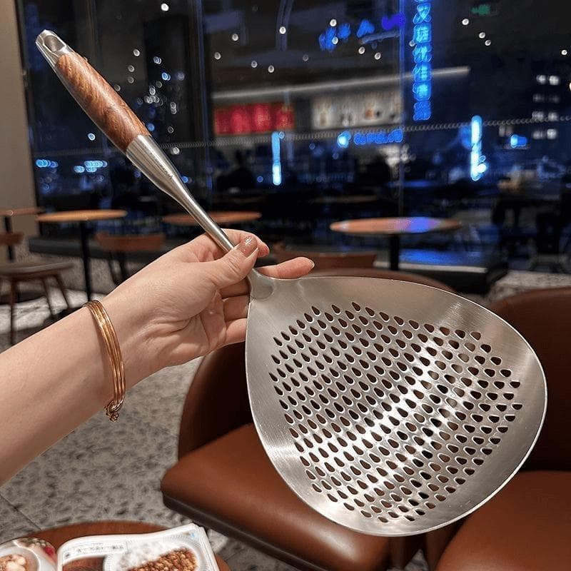 Premium German Stainless Steel Noodle Strainer, Dumpling Skimmer, Oil Strainer, Colander, Thickened and Widened Kitchen Strainer