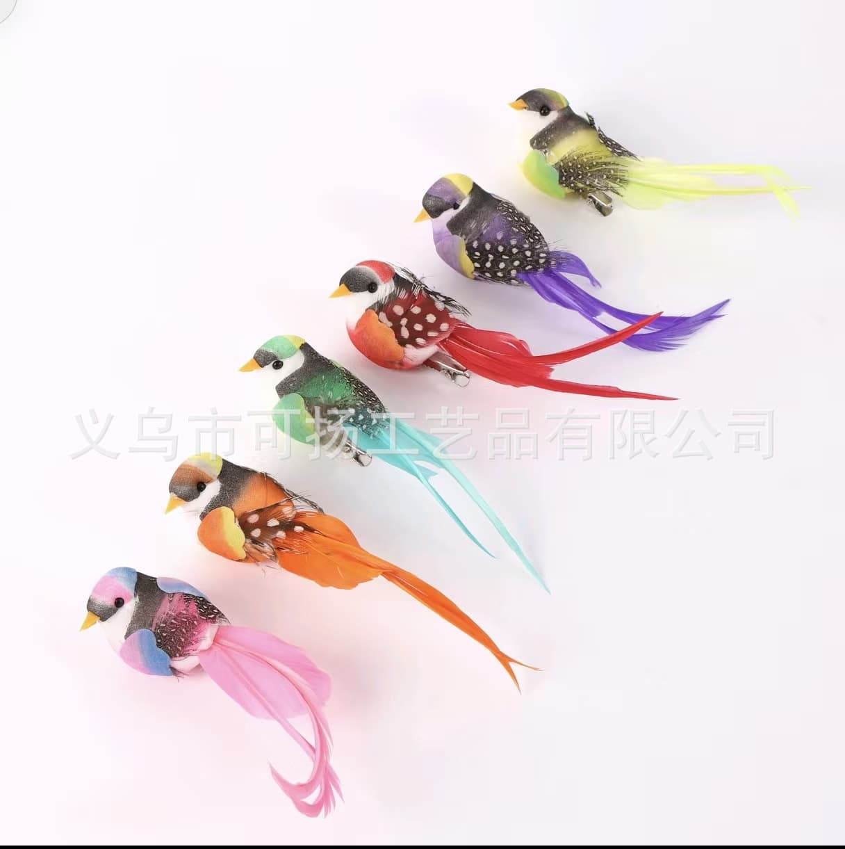 Simulated feather birds, green plants, garden ornaments, home decoration, foam bird photography props, fake birds, custom wholesale