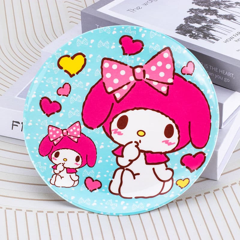 Cartoon Kids Melamine 8-inch Plate Cold Dish Japanese Style Home Snack Nut Plate Cake Bread Tray