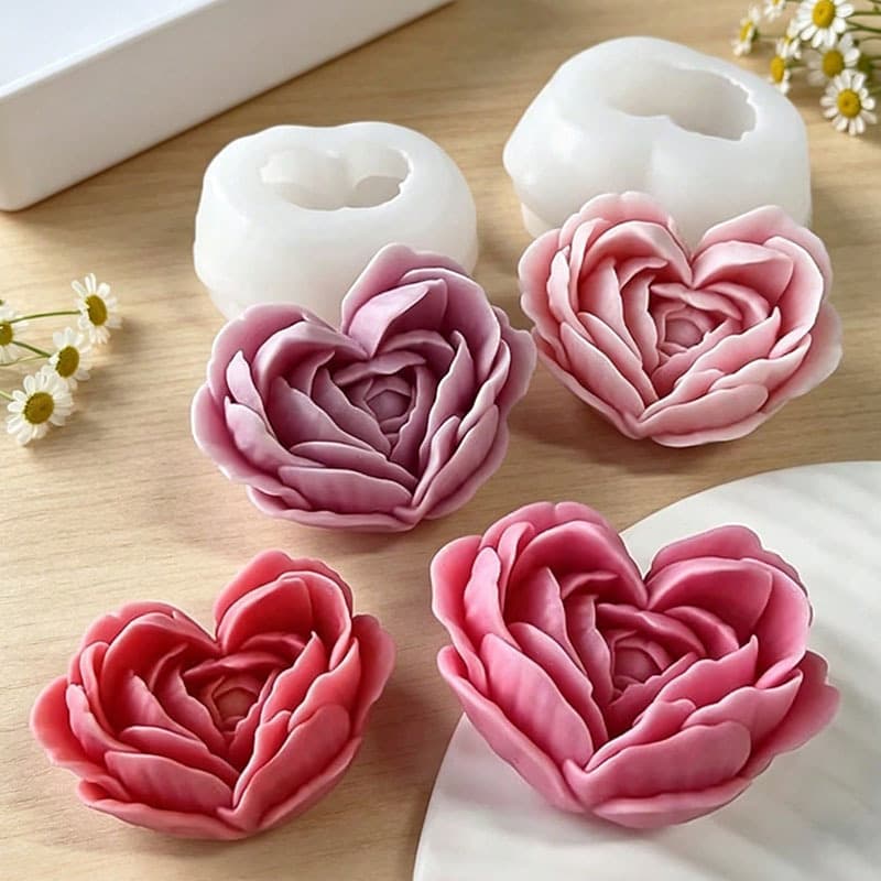 Love flower Valentine's Day mousse cake mold diy chocolate baking tool glue handmade soap candle mold