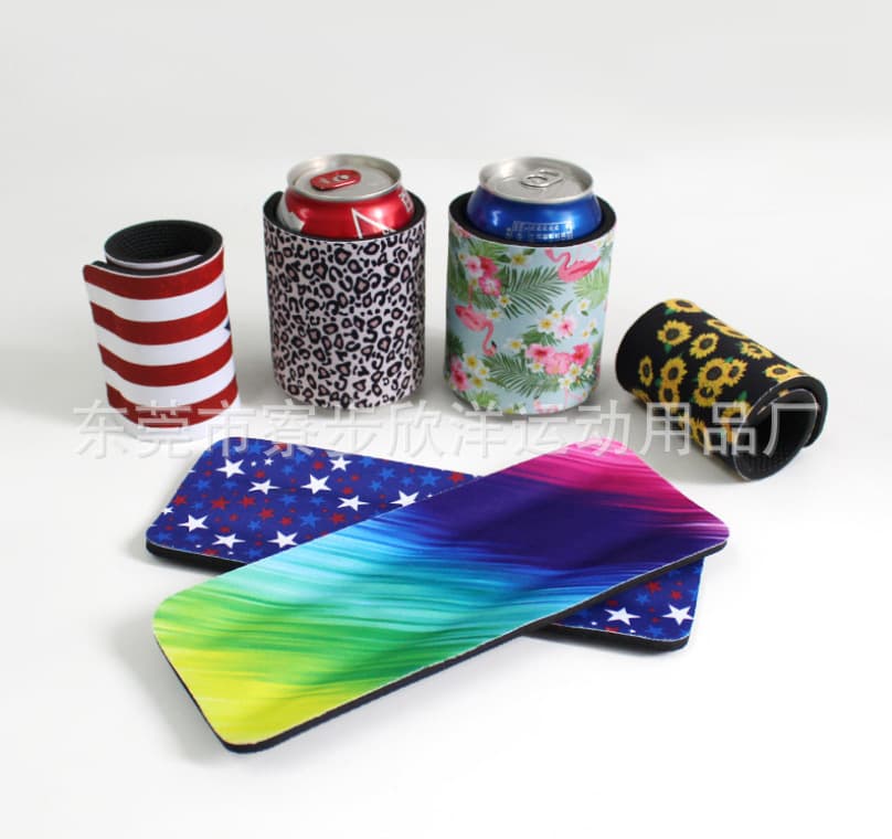 Factory Direct Supply Neoprene Spring Cup Cover 330ml, Neoprene Fabric Beer and Cola Cup Sleeve, Snap-On Can Holder