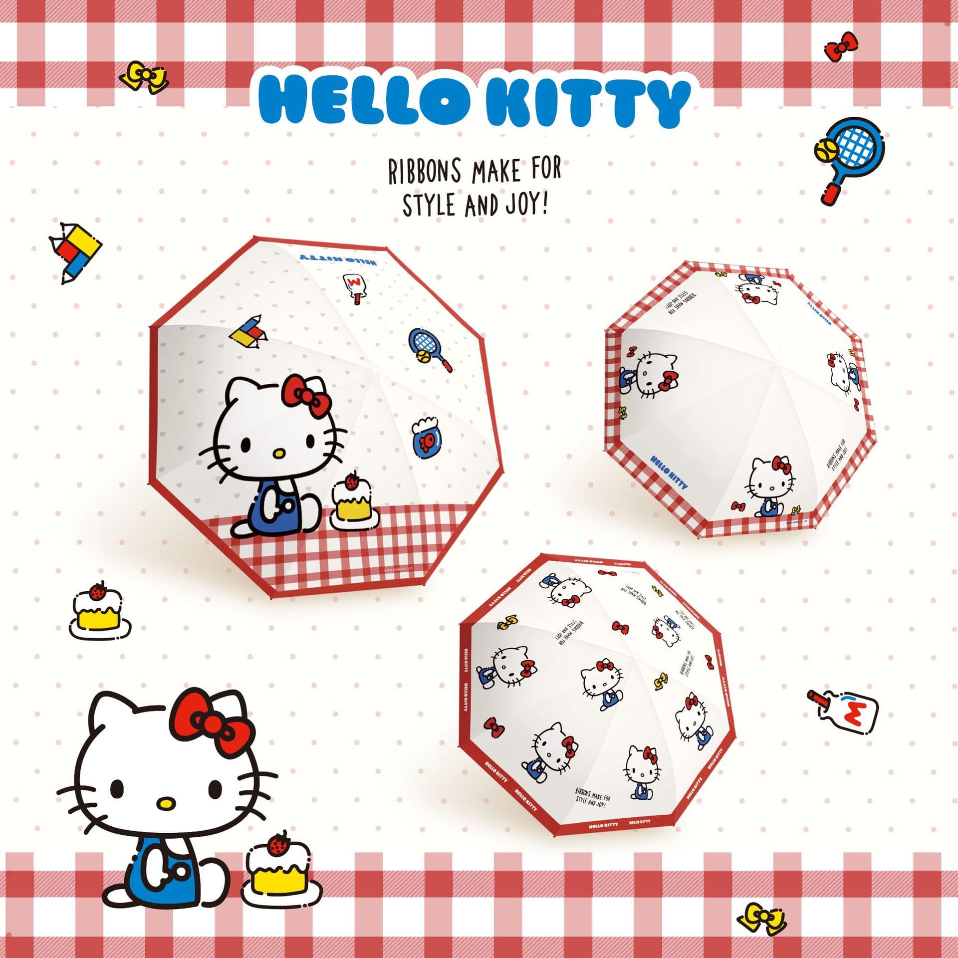 Hello Kitty sun umbrella, rain umbrella, high-quality cute girl umbrella, wholesale for students, KT cat sun protection umbrella.