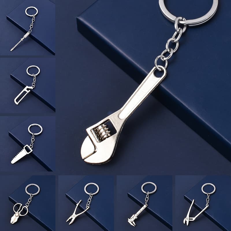 Hot-selling simulation tool keychain metal creative wrench screwdriver hammer keychain car small gift pendant