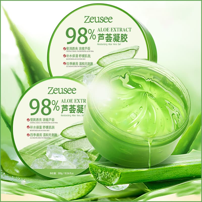 Aloe Vera Gel Aloe Vera Gel 98 Spot Skin Care Products Hydrating Moisturizing Cream Women's and Men's Facial Mask Genuine 300g Wholesale