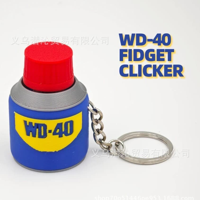 WD40 Fidget Clicker Stress Relief Keychain 3D Printed Keychain Pendant Funny Cross-border