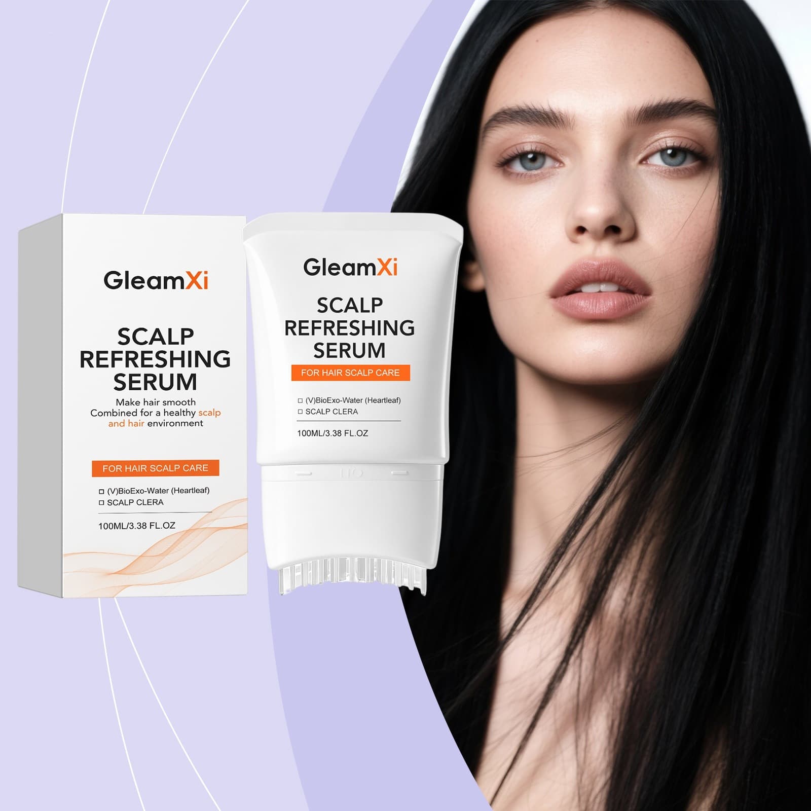 GleamXi Refreshing Scalp Serum Gentle Non-Greasy Lightweight Daily Care Massage Moisturizing Smooth Hair