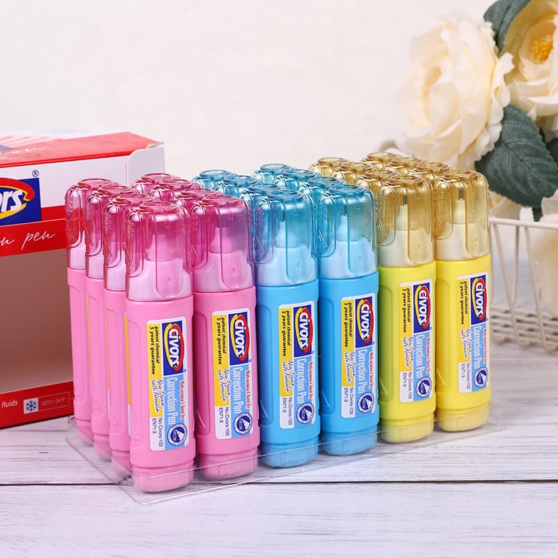 Student Correction Fluid Office Stationery White Correction Fluid Portable Compact Pen-Shaped Correction Fluid Wholesale