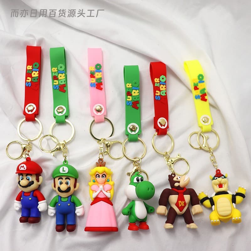 New Cartoon Mario Series Keychain Cute Super Mario Doll Bag Pendant Car Keychain
