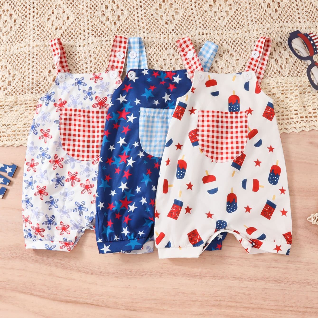 Baby Overall Romper Spring Autumn Summer Infant Jumpsuit Newborn Independent Day Ha