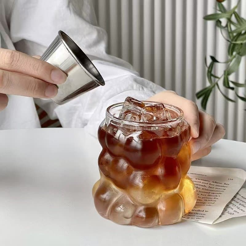 Creative Ins Style Grape Shaped Glass Cup, Coffee Cup, High Borosilicate Handle Milk Latte Cup, Water Cup, Juice Cup