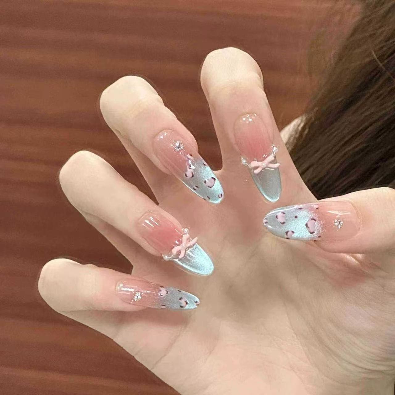 Xiaohongshu Hot Selling Press-On Nails Handmade Nude Pink Gradient Yiwu Nail Tips Light Luxury Pure Desire Style Nail Stickers