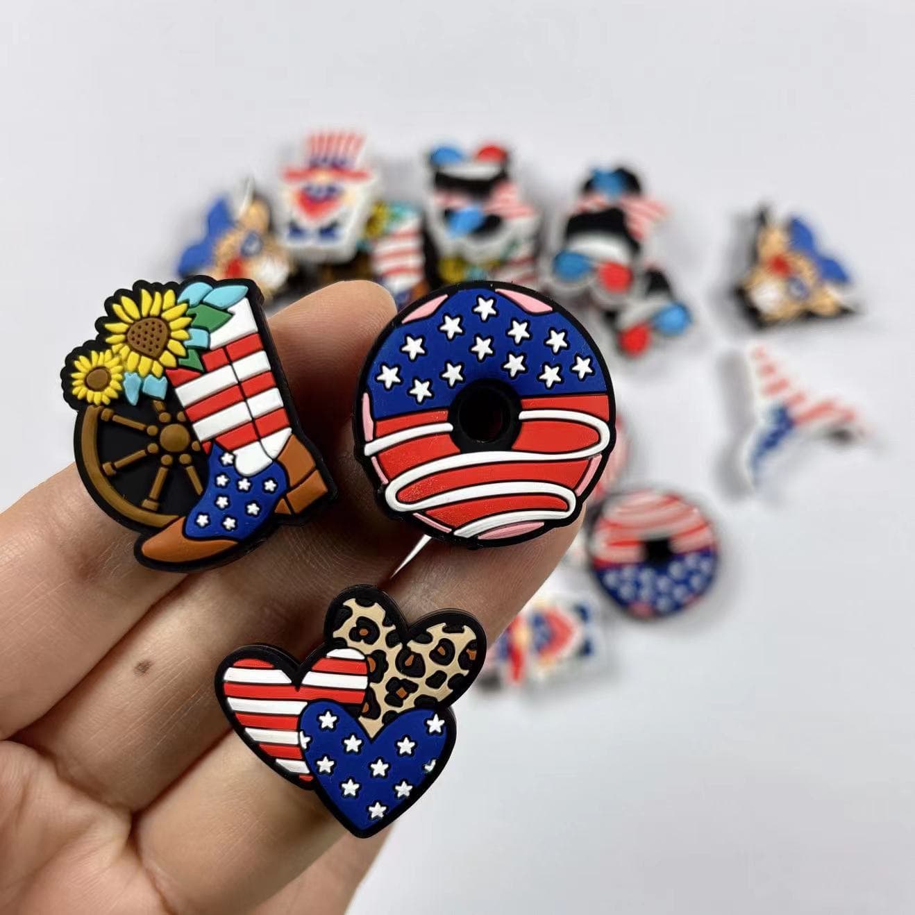 New Silicone Beads Independence Day Cartoon Focal Beads Creative Silicone Multifunctional Cartoon Beads In Stock Wholesale