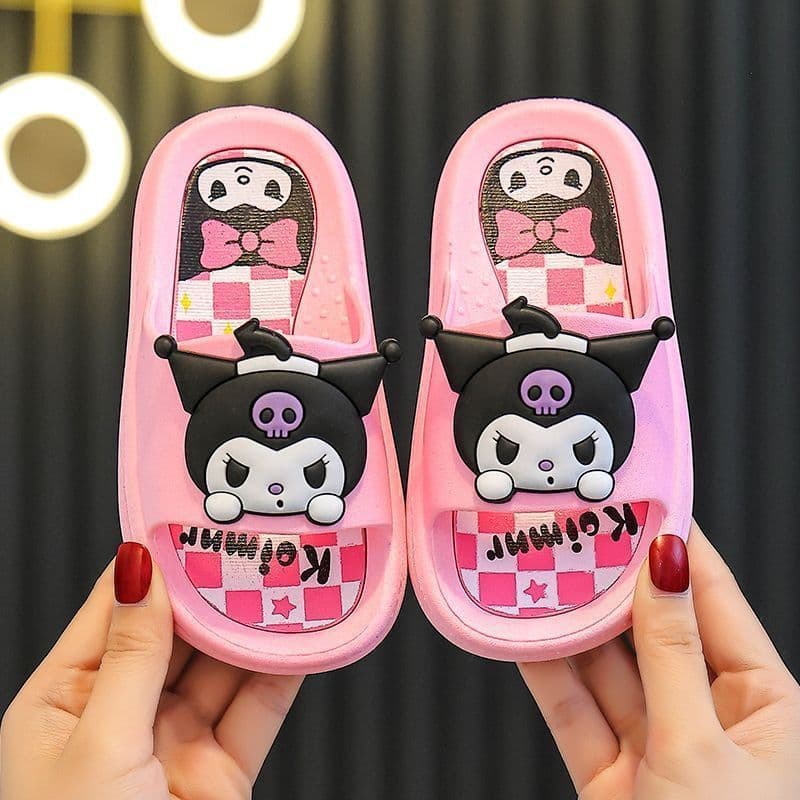 Children's Summer Slippers, Princess Cartoon Bath Slippers for Girls, Cute Soft Anti-Slip Indoor Slippers
