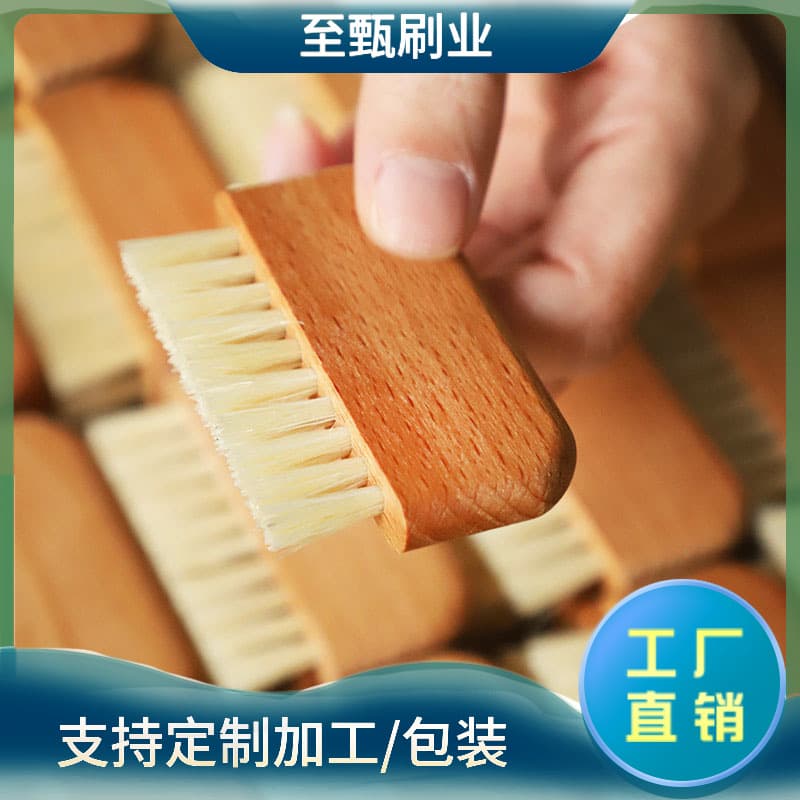Pure boar bristle nail brush, crevices cleaning tool, hand washing brush, beech wood small brush, keyboard brush for deep cleaning.