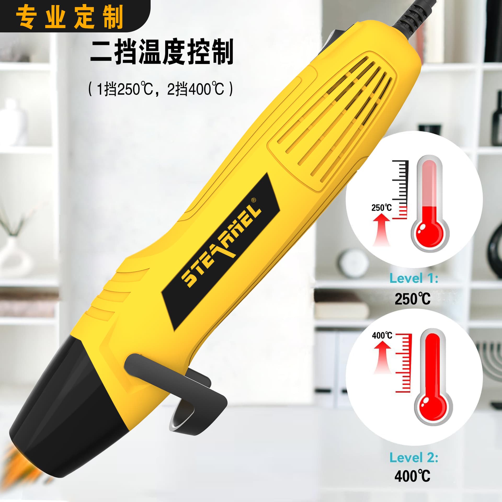 350W Mini Handheld Heat Gun, Non-Scorching Handcraft Baking Gun for Home Use, Specialized for Heat Shrink Film and Phone Repair Soldering