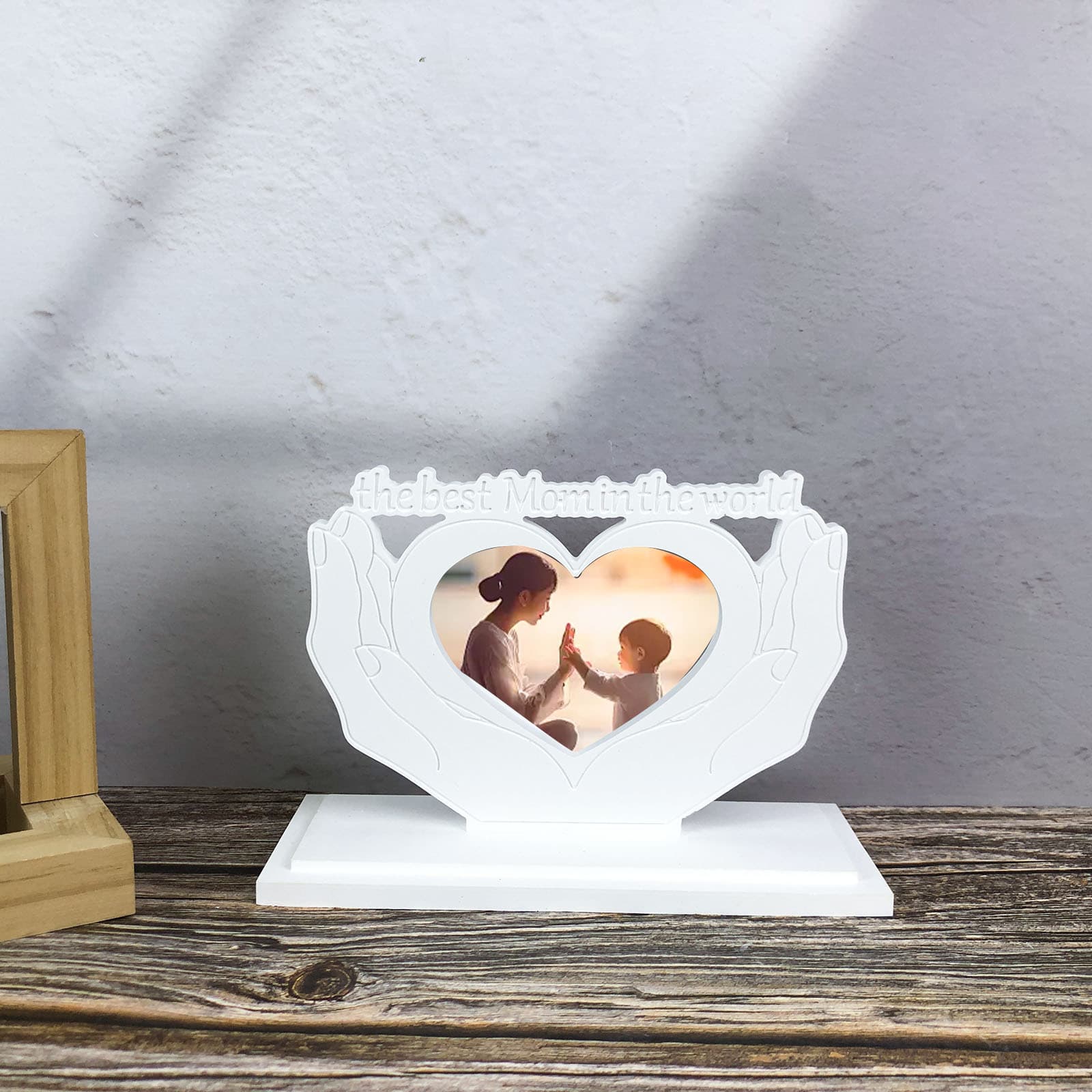 X0559+X0096 Mom photo frame ornament + heart shaped ornament base decoration mold DIY silicone