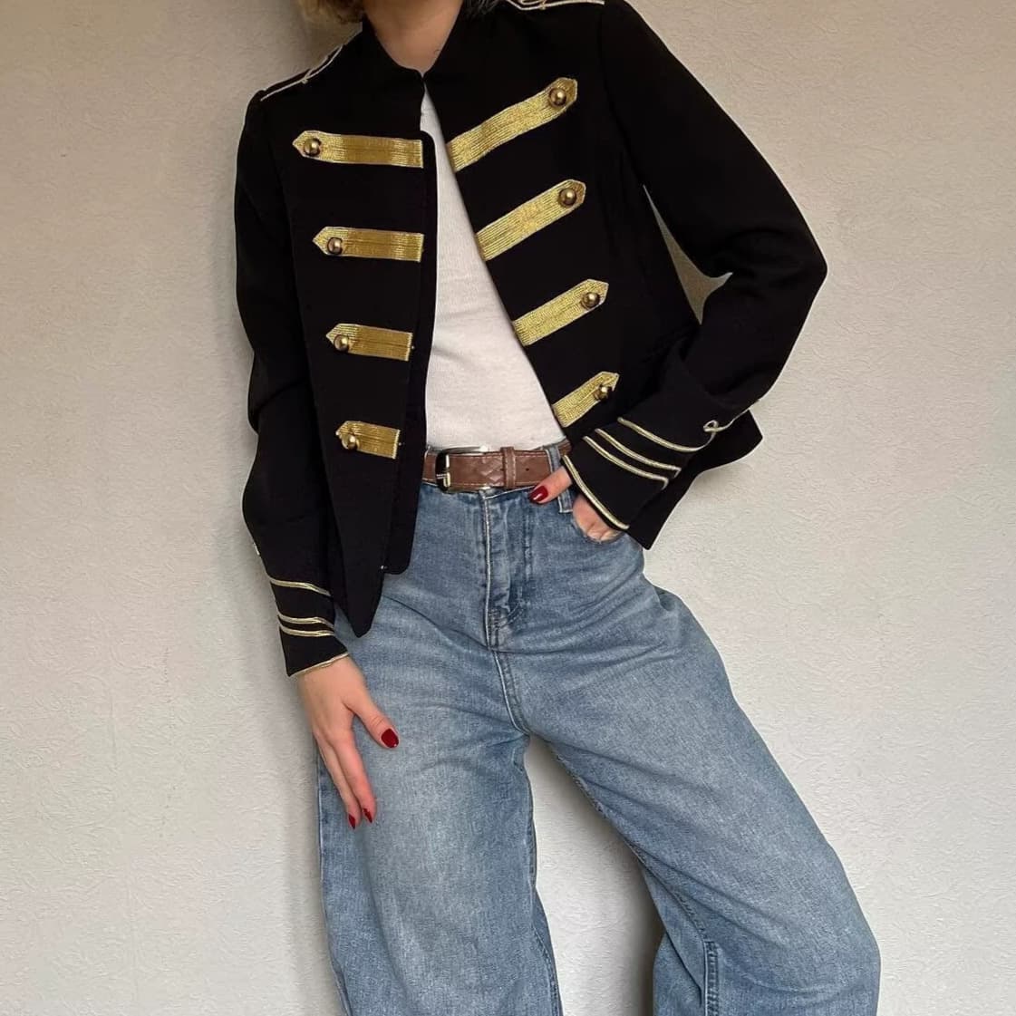 Cross-border European and American wholesale French vintage court style high-end fashionable versatile gold button jacket coat