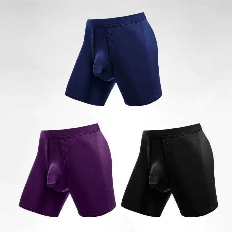 Men's sports underwear men's bullet-style separated four-corner anti-wear leg large size breathable running boxer fat guy pants loose