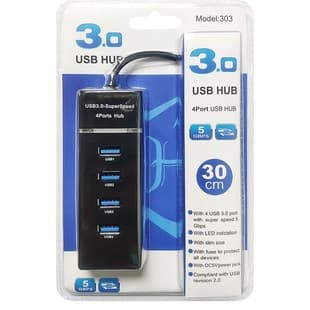 4-Port LED Strip USB 2.0 Hub Splitter High-Speed Download Instant Data Reading Portable Expansion