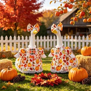 New Cross-Border Porch Goose Outfit Thanksgiving 23-Inch White Goose Autumn Harvest Countryside Goose Headband Costume