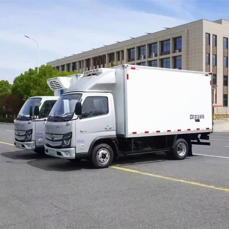Export Refrigerated Truck Foton Oumark X-Card 4.2 Meter Refrigerated Truck Meat Hook Refrigerated Truck