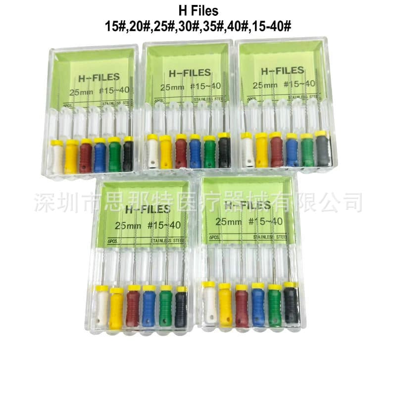 Dental Root Canal File H File Stainless Steel H Files 21mm 25mm 15-40# Dental Supplies Dental Instruments H