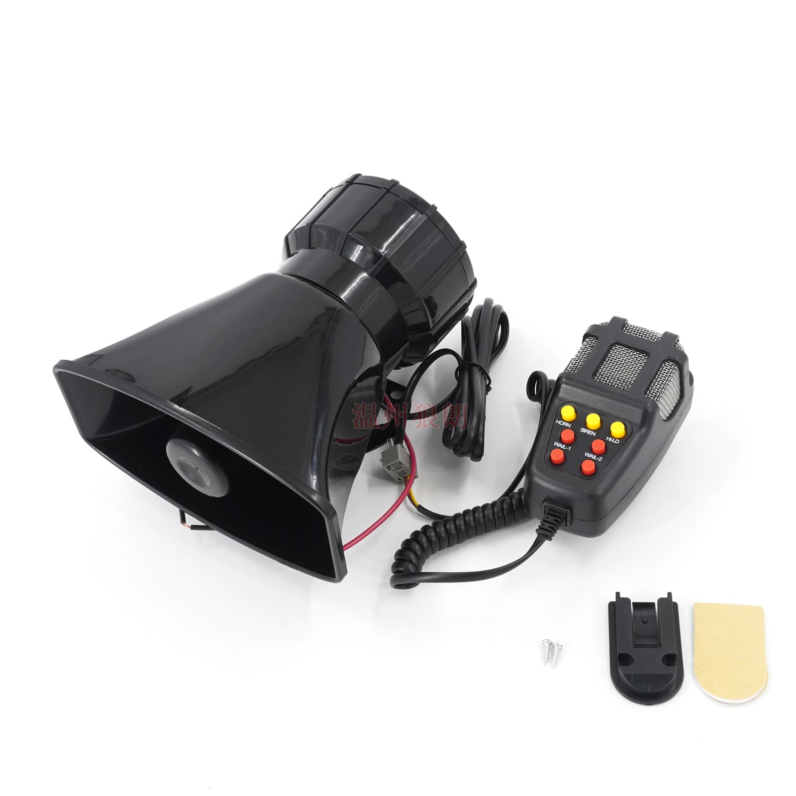 12V 100W 7-Tone Vehicle Loudspeaker with Square Port, Car Motorcycle Modification Warning Multi-Tone Speaker