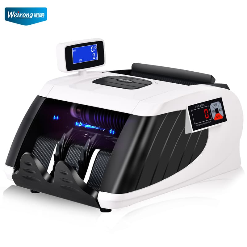 Weirong banknote counting machine banknote detector small portable office commercial bank fully intelligent new and old mixed counting