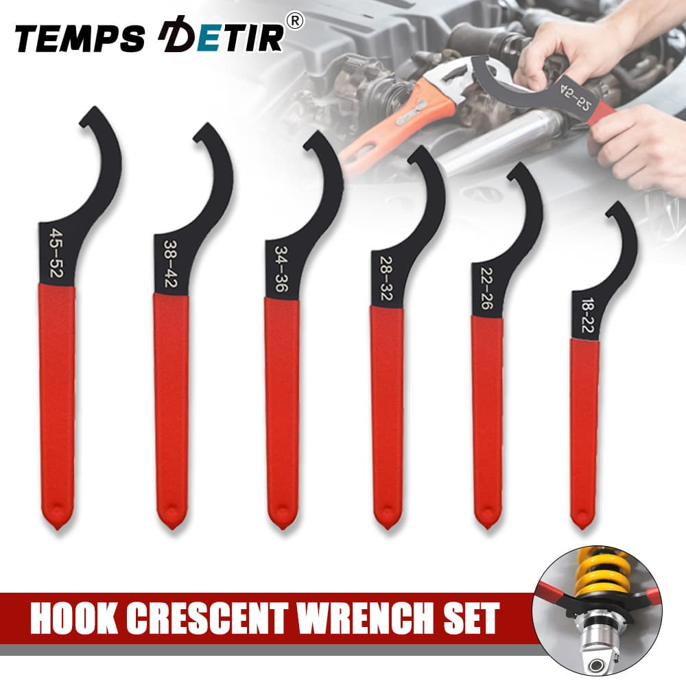 Cross-Border Crescent Wrench Hook Type Wrench CNC Machine Mechanical Wrench Hook Head Wrench Wholesale Six-Piece Set Nine-Piece Set