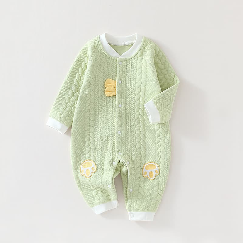 Baby Winter Infant Romper Cute Outfit Jumpsuit Air Cotton Three-Layer Thermal Home Crawling Suit