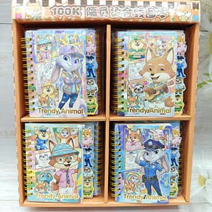 New Zootopia Notebook Cute Cartoon Small Notebook Student Journal Portable Notepad Gift Prize