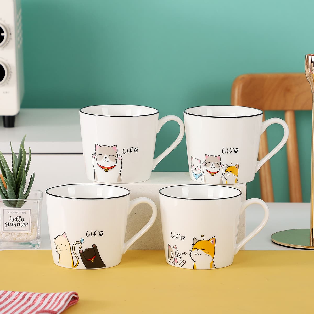Creative Cartoon Ceramic Cup Breakfast Cup Milk Cup Coffee Cup Personalized Mug Single Home Drinking Cup Tea Cup
