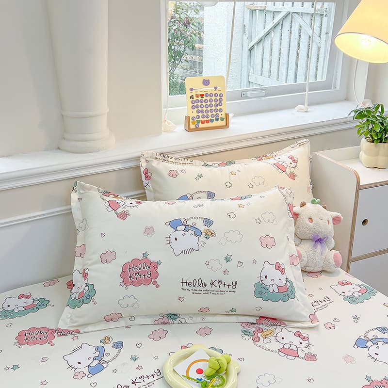 Cartoon Style Fresh Aloe Cotton Skin-Friendly Printed Pillowcase 48x74cm, Brushed Floral Envelope Style