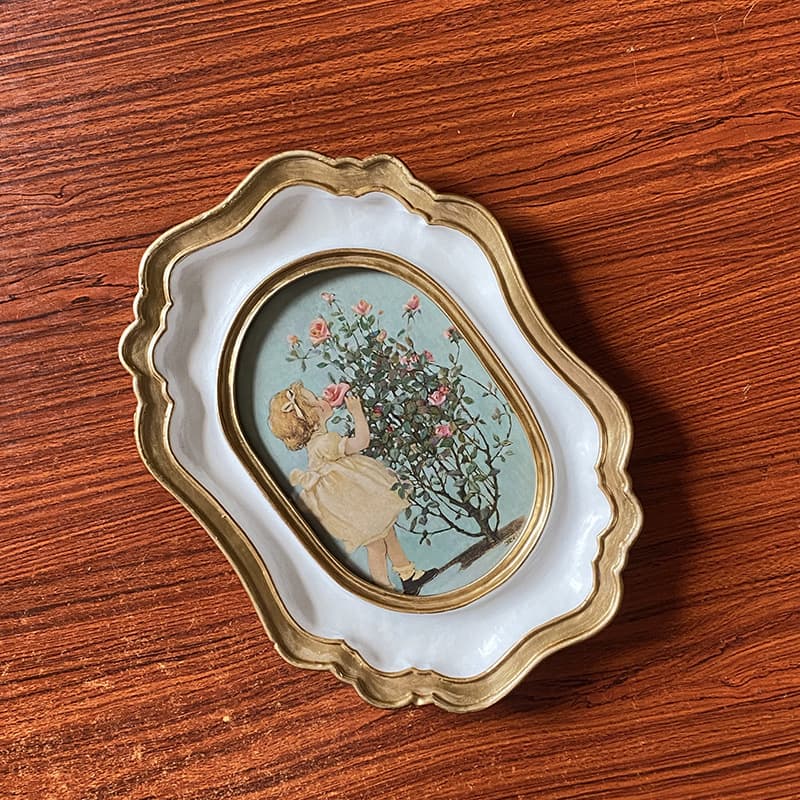 European DIY Golden Picture Frame Living Room Decoration Home Resin Craft Ornament Display Stand Combination Series