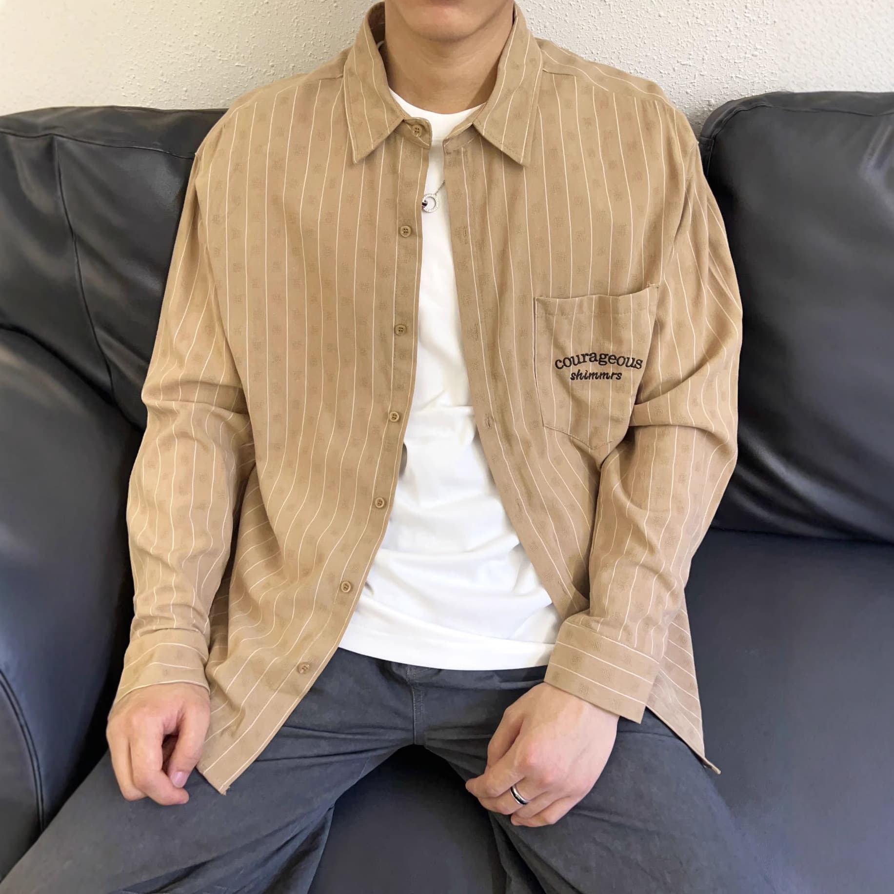 Special Offer - No Returns or Exchanges - Autumn Men's Loose Striped Long-Sleeve Shirt Casual Thin Shirt Light Jacket Trendy