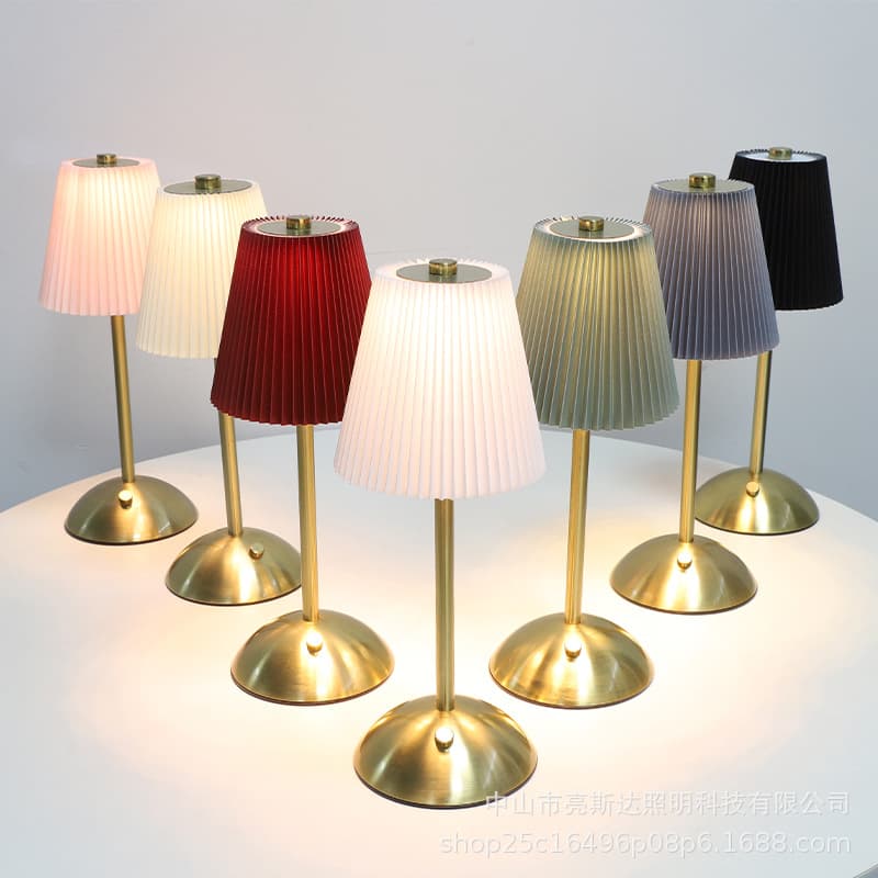 Creative Ambience Table Lamp Fabric Bedside Bedroom Dining Room Small Rechargeable and Plug-in Dual-Use Warm Touch Nightstand Lamp