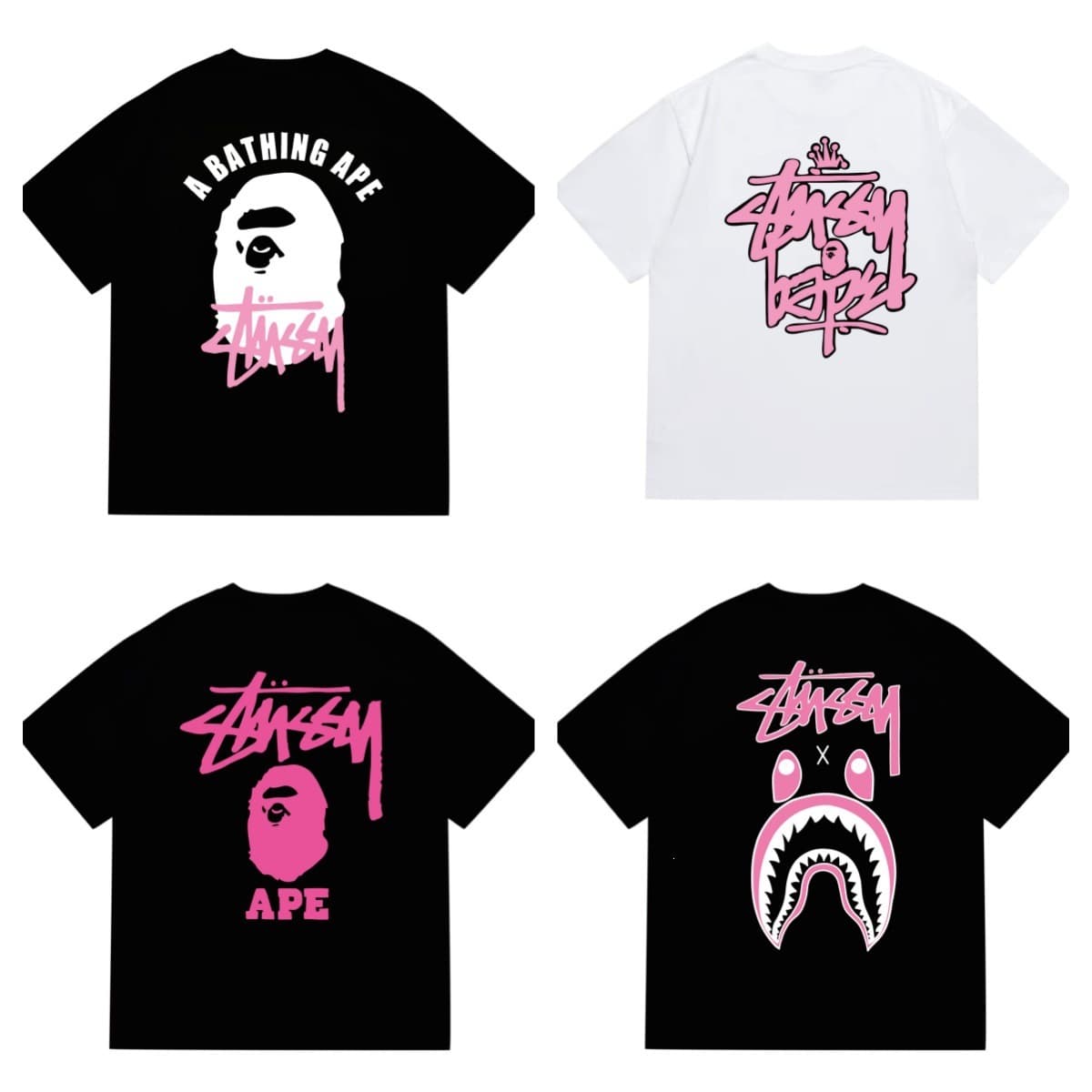 Cross-border Stussy American trendy brand loose cotton short-sleeved T-shirt sports casual jersey letter printing for men and women