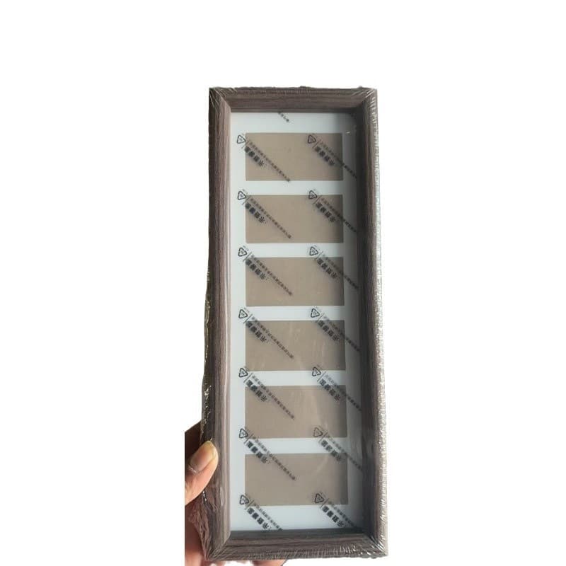 Fortune-Bringing Multi-Person Picture Frame Display, Six-Frame Set, Folk Coin Decorative Frame, Walnut Color Great Rivers and Mountains Photo Frame