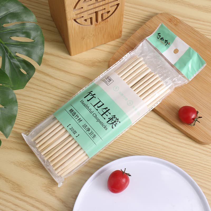 Disposable chopsticks with round heads, bamboo fast food snack shop takeout chopsticks, convenient for packing, hygienic hot pot chopsticks.