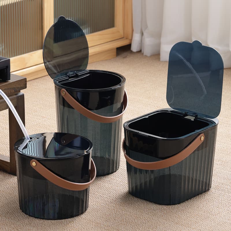 Modern Minimalist High-End Transparent Tea Dregs Bucket, Tea Water Wastewater Container, Gongfu Tea Set with Drain Pipe for Tea Table