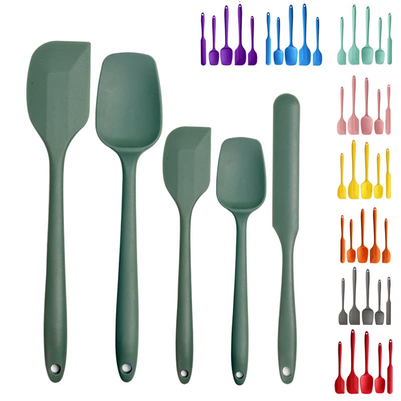 Baking tool set (5 pieces): silicone spatula, food-grade kitchen utensils, small spatula, mixing spoon for cream, cake, jam, and cooking.