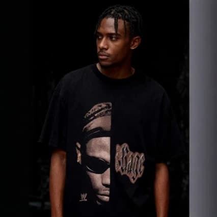 WWE x Travis Scott MEET THE RAGE CJ American Streetwear Heavyweight Loose Washed Distressed Short Sleeve