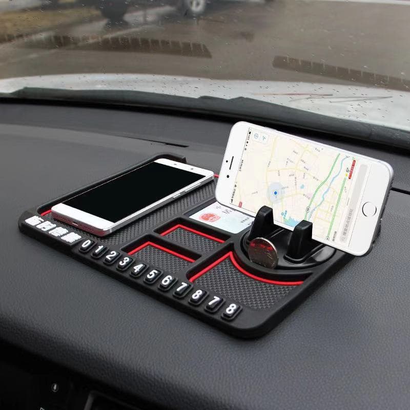 Car Phone Temporary Parking Anti-slip Pad, Interior Accessory Ornament Mat, Multi-functional Navigation Holder Anti-slip Pad