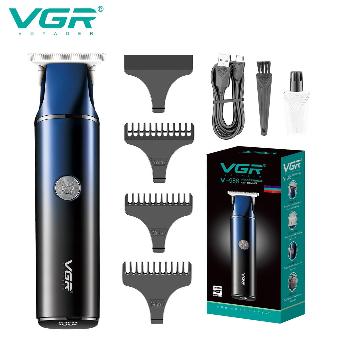 VGR986 Hair Clipper Electric Trimmer for Home Use, Adult Hair Cutting, Rechargeable Barber Professional Electric Hair Clipper